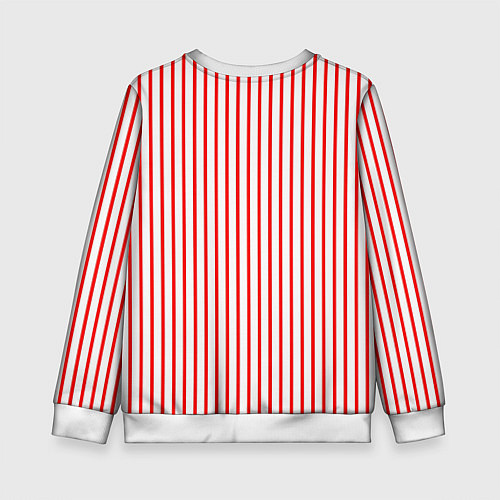 Детский свитшот Белый в красную полоску / 3D-Белый – фото 2