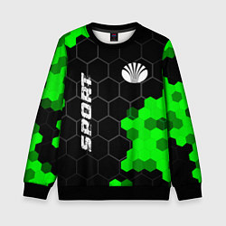 Свитшот детский Daewoo green sport hexagon, цвет: 3D-черный