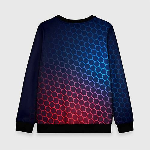 Детский свитшот The Sims неоновые соты / 3D-Черный – фото 2