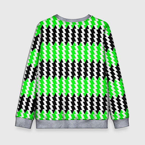 Детский свитшот Вертикальные чёрно-зелёные полосы / 3D-Меланж – фото 2