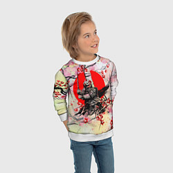 Свитшот детский Samurai v sakure, цвет: 3D-белый — фото 2