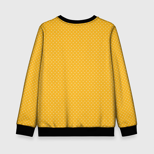 Детский свитшот Жёлтый в белый маленький горошек / 3D-Черный – фото 2