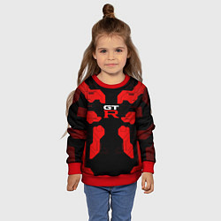 Свитшот детский Nissan GTR - Cyber red, цвет: 3D-красный — фото 2