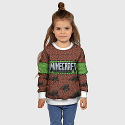 Свитшот детский Minecraft logo with spider, цвет: 3D-белый — фото 2
