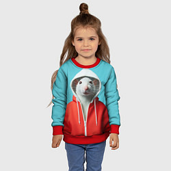 Свитшот детский Крыс в балахоне, цвет: 3D-красный — фото 2