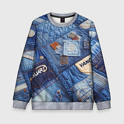 Детский свитшот Vanguard jeans patchwork - ai art