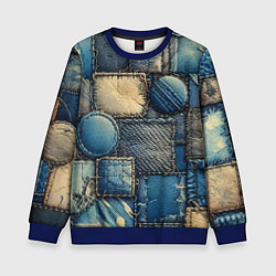 Детский свитшот Denim patchwork - ai art