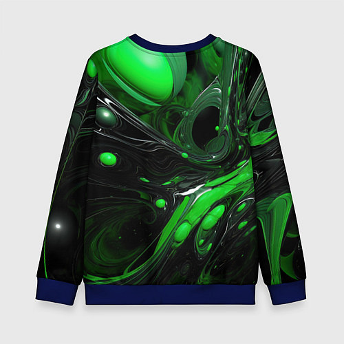 Детский свитшот Green dark abstract geometry style / 3D-Синий – фото 2