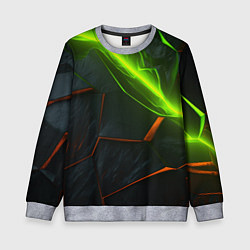 Детский свитшот Green neon abstract geometry