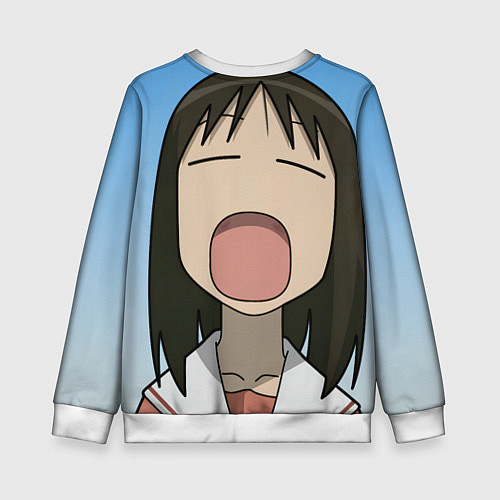 Детский свитшот Azumanga Daioh Аюму Касуга зевает / 3D-Белый – фото 2