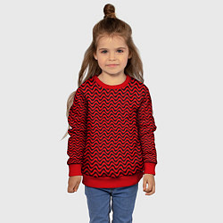 Свитшот детский Чёрно-красный искажённые полосы, цвет: 3D-красный — фото 2