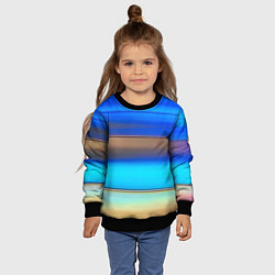 Свитшот детский Голубые и коричневые полосы, цвет: 3D-черный — фото 2