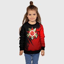 Свитшот детский Велика отечественная - красный градиент, цвет: 3D-черный — фото 2