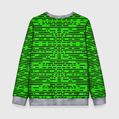 Детский свитшот Чёрные полосы на зелёном фоне / 3D-Меланж – фото 2