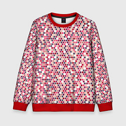 Свитшот детский Паттерн соты розовый, цвет: 3D-красный