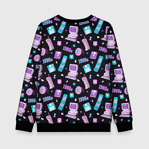 Детский свитшот Game over 1980 1990 / 3D-Черный – фото 2