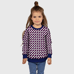 Свитшот детский Чёрно-розовые ячейки, цвет: 3D-синий — фото 2