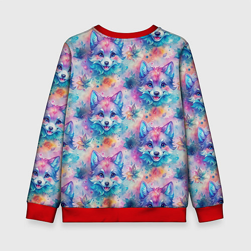 Детский свитшот Фурри мордочки волчонка / 3D-Красный – фото 2