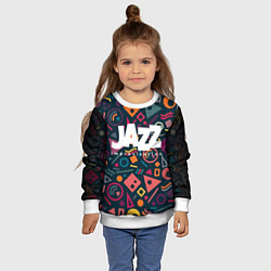 Свитшот детский Jazz improvisation, цвет: 3D-белый — фото 2