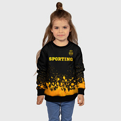 Свитшот детский Sporting - gold gradient посередине, цвет: 3D-черный — фото 2