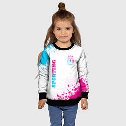 Свитшот детский Sporting neon gradient style вертикально, цвет: 3D-черный — фото 2