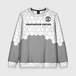 Свитшот детский Manchester United sport на светлом фоне посередине, цвет: 3D-белый