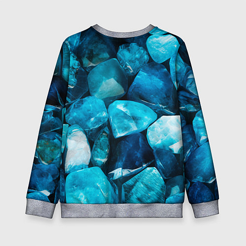 Детский свитшот Аквамарин камни минералы крупный план / 3D-Меланж – фото 2