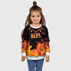 Свитшот детский Вера - имя в огне, цвет: 3D-белый — фото 2