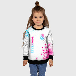 Свитшот детский Liverpool neon gradient style вертикально, цвет: 3D-черный — фото 2