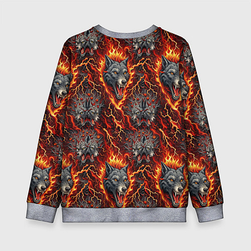 Детский свитшот Волки эпичный паттерн / 3D-Меланж – фото 2