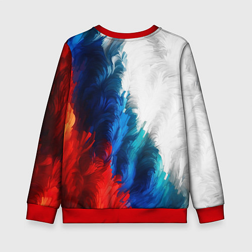 Детский свитшот Россия триколор флаг / 3D-Красный – фото 2
