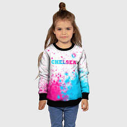 Свитшот детский Chelsea neon gradient style посередине, цвет: 3D-черный — фото 2