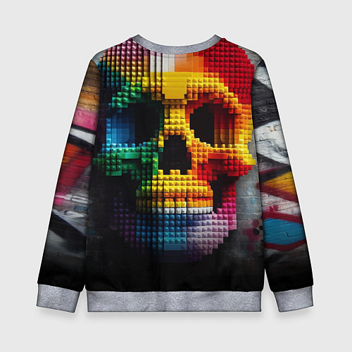 Детский свитшот Lego skull fantasy - ai art / 3D-Меланж – фото 2