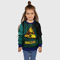 Свитшот детский Biohazard yellow sign, цвет: 3D-синий — фото 2