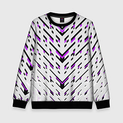 Свитшот детский Black and purple stripes on a white background, цвет: 3D-черный