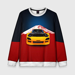 Свитшот детский Японский спортивный автомобиль, цвет: 3D-белый