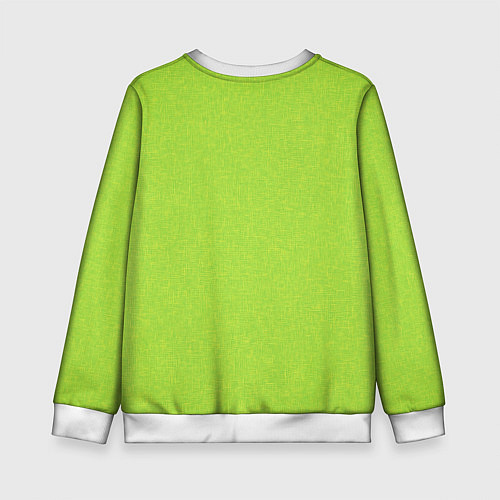 Детский свитшот Яркий салатовый текстурованный / 3D-Белый – фото 2