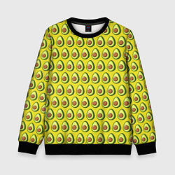Свитшот детский Паттерн с авокадо в разрезе, цвет: 3D-черный