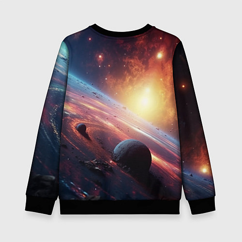 Детский свитшот Фантастика космос и планета / 3D-Черный – фото 2