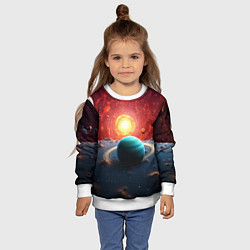 Свитшот детский Космос и разные планеты, цвет: 3D-белый — фото 2