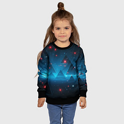 Свитшот детский Пирамиды в космосе абстракции, цвет: 3D-черный — фото 2