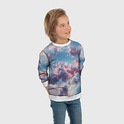 Свитшот детский Сказочные облака патерн, цвет: 3D-белый — фото 2