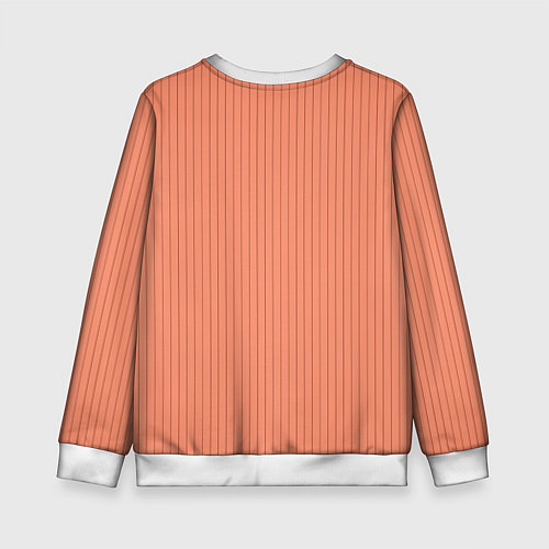 Детский свитшот Тёмный персиковый в полоску / 3D-Белый – фото 2