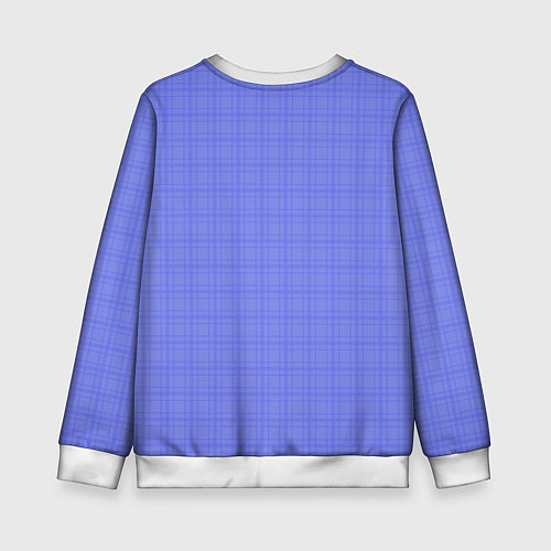 Детский свитшот Умеренный аспидно-синий клетчатый / 3D-Белый – фото 2