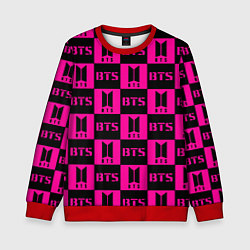 Детский свитшот BTS pattern pink logo