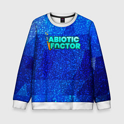 Свитшот детский Abiotic Factor logo blue neon, цвет: 3D-белый