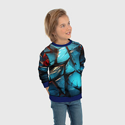 Свитшот детский Синие объемные плиты, цвет: 3D-синий — фото 2