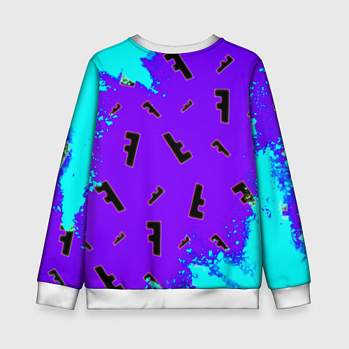 Детский свитшот Fortnite neon steel colors epic / 3D-Белый – фото 2