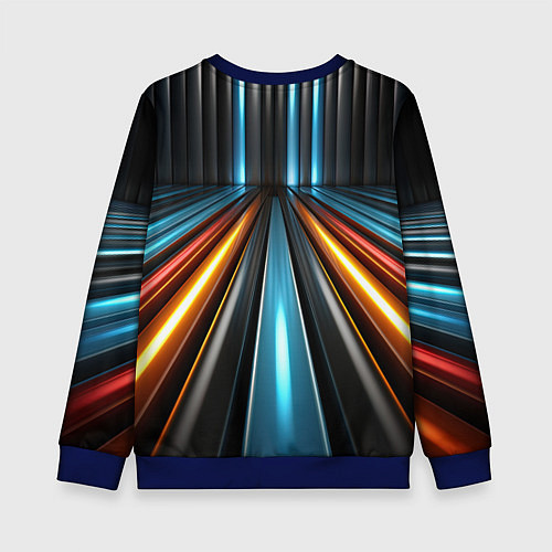Детский свитшот Неоновый путь из труб / 3D-Синий – фото 2