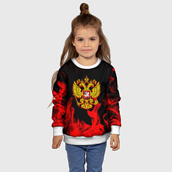 Свитшот детский Герб России возрождение империи, цвет: 3D-белый — фото 2